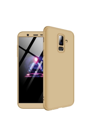 Samsung Uyumlu Galaxy A6 Plus Kılıf 3 Parçalı 360 Tam Korumalı Gkk Kapak