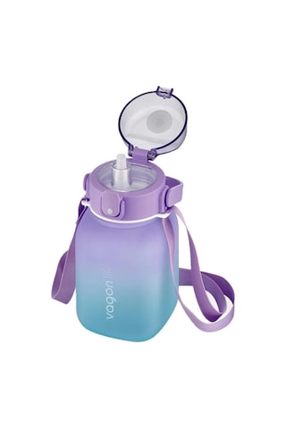 Vagonlife Motivasyon Su Matarası 1100 ML Mor Mavi