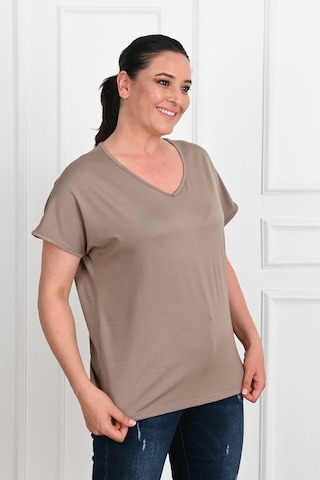 Kadın V Yaka Büyük Beden T-shirt 1486-23 001