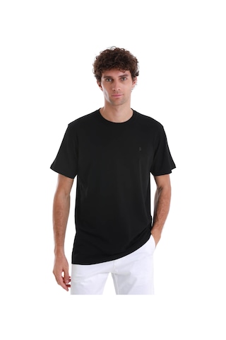 Hatemoğlu Siyah Regular Fit Düz Pamuklu Bisiklet Yaka Triko Tişört 35102024c015 002 Siyah