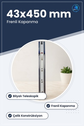 Çekmece Rayı Frenli Teleskopik Bilyalı 43x450 Mm Çelik Mobilya Mu Çok Renkli
