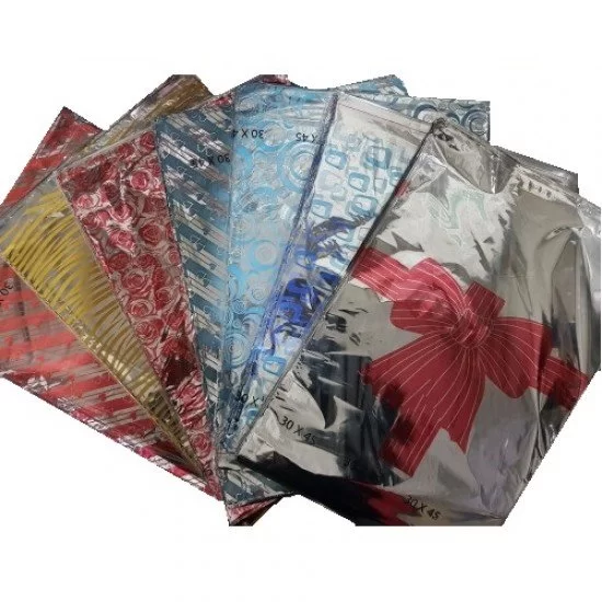 Şeylişeyler - Metalize Yapışkanlı Hediye Poşeti 30 45 Cm 1 Paket 100 Adet