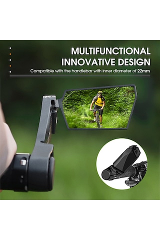 2 Adet Bisiklet Aynası Bisiklet Arka Görüş Aynası Katlanabilir 360 Derece Dönen Arka Görüş Bisiklet Aynası Gidon Güvenlik Aynası Dağ Yolu Bisikleti İçin