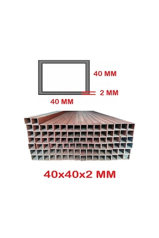 40 X 40 X 2 Mm 2 Mt Boyalı Profil Demir Metal Oksit Kırmızı 40 X 40 X 2 Mm 2 Mt Boyalı Profil Demir Metal Oksit Kırmızı