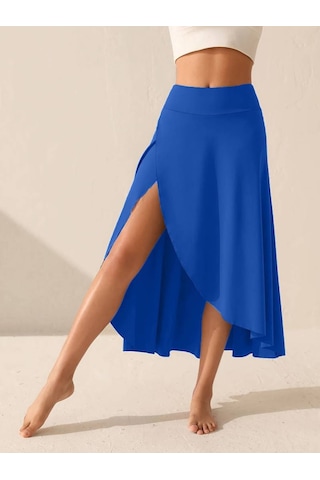 Kadın Cep Detay Taytlı Sandy Etek Saks Mavi