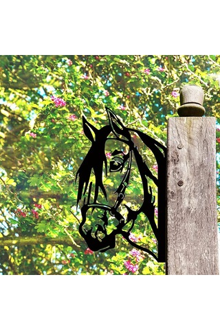 Xindoker Dışarıdaki Bahçe Dekorasyonu İçin Gözükten Metal At Figürü - Bahçe Tırnaklı Zırh Çırakı Ve Ası