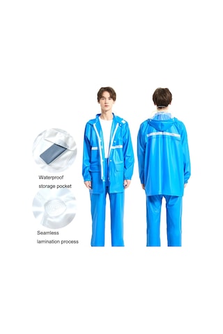 Sones Yetişkin Anti-riot Hd Çift Siperlikli Yağmurluk Yağmur Pantolonu Setleri, Beden: M Mavi