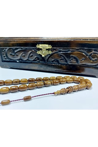 Sadullah Usta Eseri Kapsül Kesim Halkalı İmame Doğal Kuka Tesbih... Ölçü : 8 X 12 Kahverengi