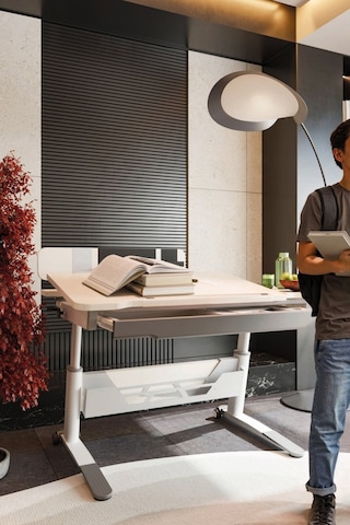 Sirius Standart Yükseklik Ve Eğim Ayarlı Çekmeceli Bilgisayar, Ofis Ve Çalışma Masası Ekru Gri Gri
