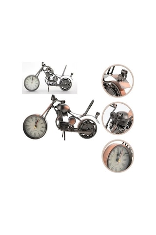 Metal Motosiklet Saat Gri