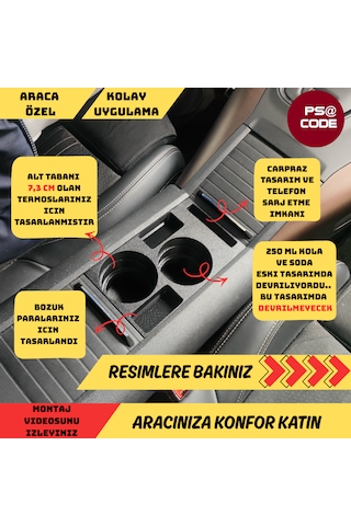 Citroen Berlingo-peugeot Rifter-proace City-fiat Doblo-opel Combo Uyumlu Orta Konsol Bardaklık 001