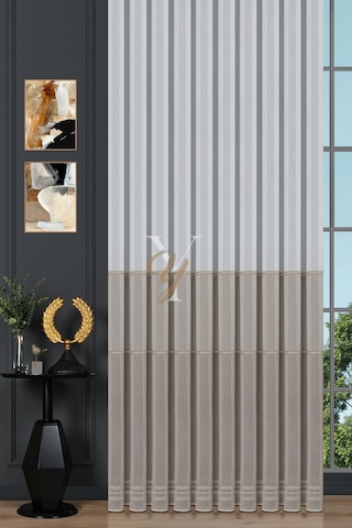 6207 Tül Perde V-bej Bej