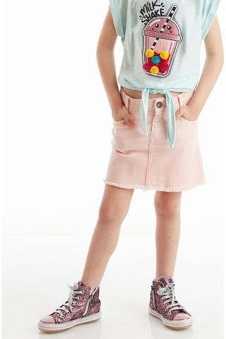 Denokids Pembe Denim Mini Kız Etek Pembe