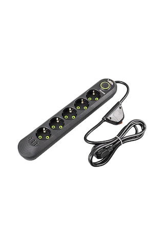 Vea Va 5'li Isıya Dayanıklı 3000 W 1.5 Metre Kablolu 3 Usb'li Akım Korumalı Priz
