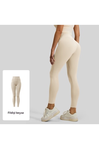 Kadınlar İçin Şeftali Kalça Kaldırıcı Spor Yoga Pantolonu Beyaz