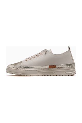 Venüs 26150001y Kadın Hakiki Deri Parçalı Lastikli Comfort Sneaker Ayakkabı Bej