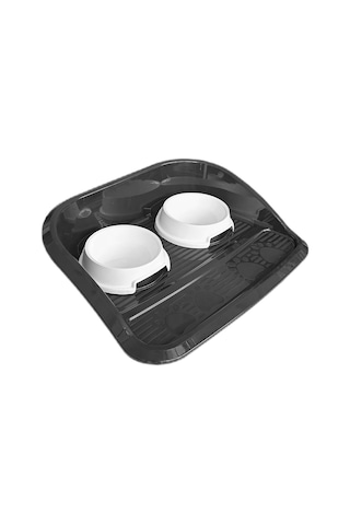 Markapet Servis Tepsili Plastik İkili Kedi Köpek Mama Su Kabı 35 x 46 CM