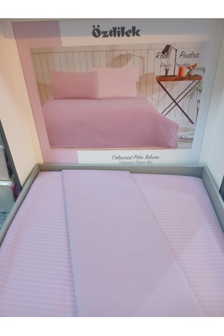 Özdilek Tek Kişilik %100 Pamuk Pike Takımı Rose-pudra