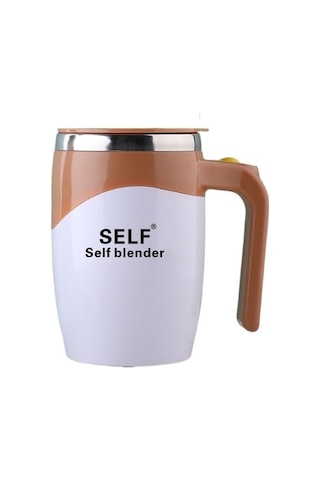 Soulader Otomatik Karıştırmalı Paslanmaz Çelik Seyahat Kahve Kupası, Elektrikli Çırpıcılı Bardak, Şarj Edilebilir Taşınabilir French Press Alternatifi Kahverengi