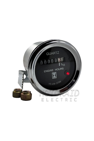 12v-24v Mekanik Motor Çalışma Saati Göstergesi 52mm - Jeneratör, Tekne Ve İş Makinesi Uyumlu