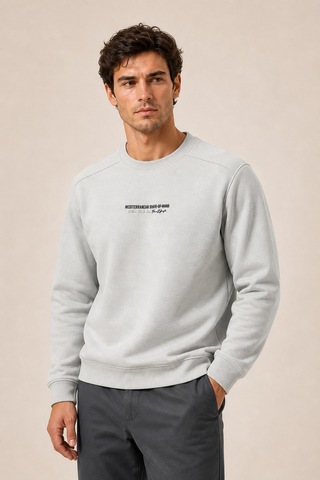 Redline Takes Bisiklet Yaka Kışlık Regular Fit Sweatshirt Gri