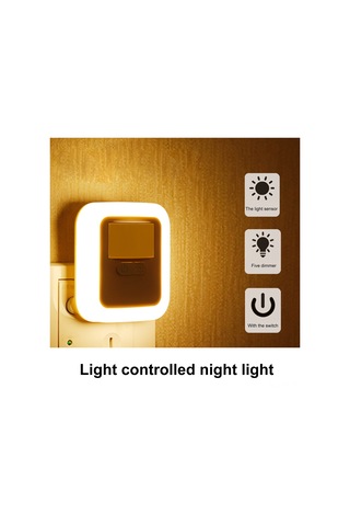 Kangvka Hareket Sensörlü Led Gece Lambası 2'li Paket - Otomatik Açma/kapatma 3000k Islak Beyaz Işık 5 Seviye Parlaklık Regülasyonu Eu Fişi Ac240v