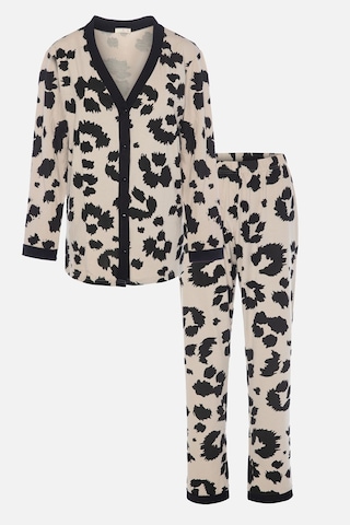 Kadın Leopar Desenli Bant Detaylı Düğmeli Pijama Takımı 70619 Çok Renkli