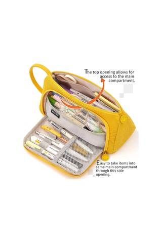 Büyük Kapasiteli Renkli Tuval Saklama Çantası İşaretleyici Kalem Kalem Kutusu Basit Kırtasiye Çantası Tutucu Ortaokul Lise Ofis Üniversite Öğrencisi İçin Girsarı Çok Renkli