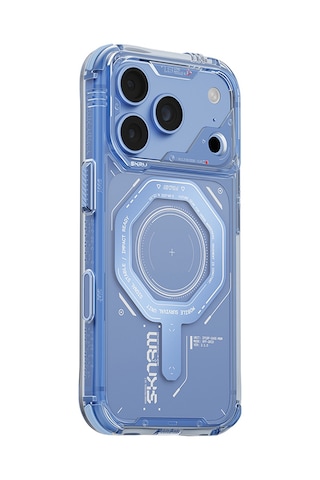 Apple Uyumlu iPhone 18 Pro Max Uyumlu Kılıf Skinarma M-safe Şarj Özellikli Airbag Tasarımlı Magma Kapak Mavi