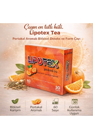 Lipotex Bitkisel Detox Çay Toz Saşe Çay 60’lı 30 Günlük Sabah Akşam Kullanım