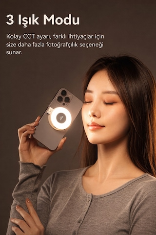Led Işık Magsafe Uyumlu Çok Amaçlı Led Video Işığı Telefon Kamera Ve Laptop Profesyonel Selfie