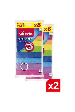 Vileda %100 Mikrofiber Colors Temizlik Bezi 2 x 8'li