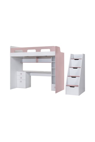 Ranza, Troya Ranza Masa Kitaplık - Antrasit 1 Adet Comfort Yatak Pembe- Beyaz 90 x 200 CM