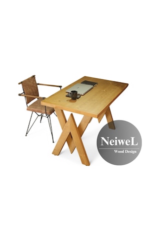Neiwel Asur Doğal Ahşap Çalışma Ve Ofis Masası-70cm-200cm Açık Ceviz
