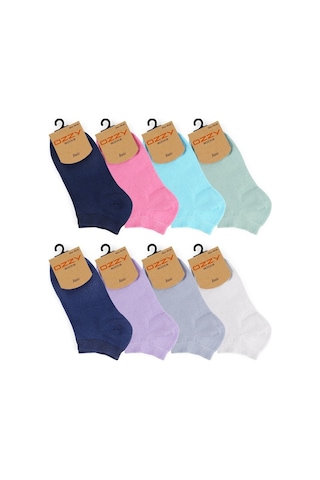 Ozzy Socks Pamuklu Renkli Kadın Patik Çorap 8'li 36 - 40 Çok Renkli