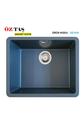 Öztaş ÖZ-43a Granit Mutfak Eviye Antrasit Tek Gözlü 43 x 55 CM