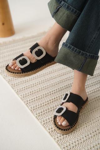 Kocadal Kocadal Tyna Süet Siyah Taşlı Kadın Terlik Muhtelif