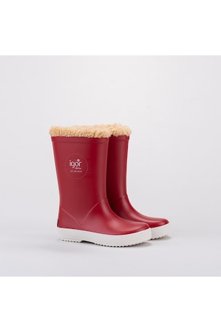 Igor Splash Nautico Borreguito Çocuk Kırmızı Çizme Düz W10207 Kırmızı