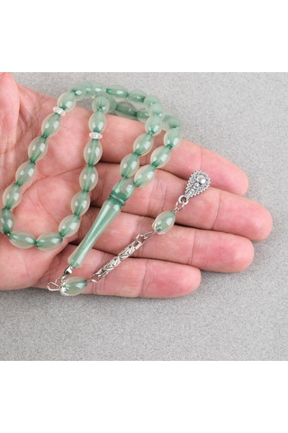 Kedigözü Alpaka Püsküllü Beyzi Kesim 7x11mm Tesbih- Yeşil