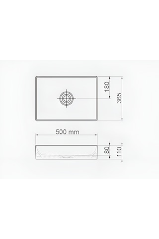 Lapino Floopy 50 Cm Tezgah Üstü Lavabo Beyaz