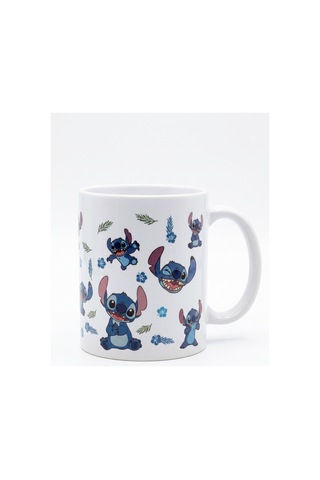 Stitch Karakter Baskılı Çay Ve Kahve Kupası - Sevimli Çizgi Film Desenli Seramik Bardak Beyaz