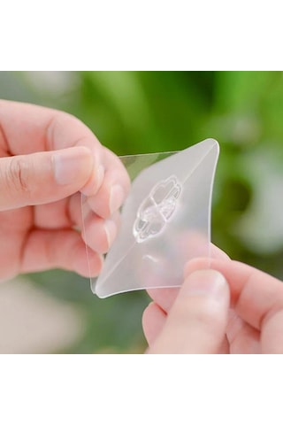 7 Li Kendiliğinden Yapışkanlı, Şeffaf, Metal Başlıklı Askı Şeffaf