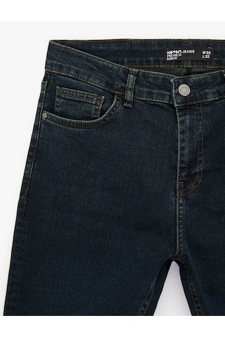 Koton Slim Fit İndigo Erkek Jean Pantolon 6sam40144nd İndigo