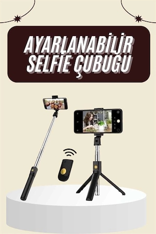 Cep Telefonu Tripod Standı Manyetik Selfie Sopa Bluetooth Uzaktan Kumandalı Çok Renkli 58086970