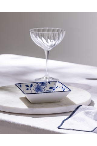 Madame Coco Reve Bleu Seren Kare Tabak - 12 Cm - Mavi/beyaz 8684427225196 Çok Renkli