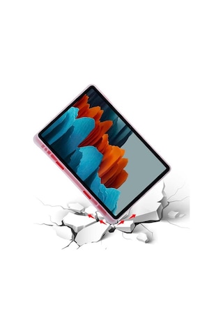 Samsung Uyumlu Galaxy Tab S7 T870 T875 T877 Kılıf Kalem Bölmeli Trifoldi