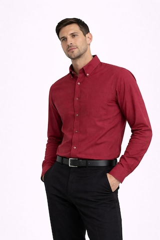 Dormen Uzun Kol Klasik Erkek Regular Fit Gömlek 7607 Bordo