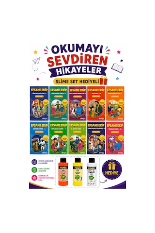 3.ve 4.sınıflar İçin Efsane Ekip Hikaye Seti Slime Set Hediye