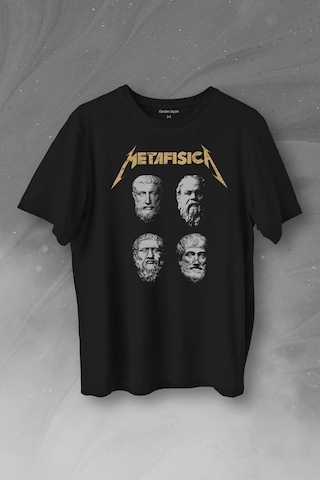 Metafisica Metallica Metafizik Felsefe Filozof Baskılı Tişört Unisex T-shirt 001