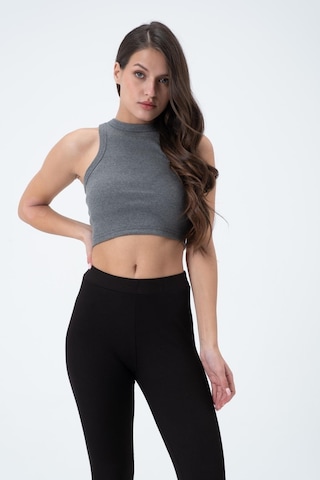 Quhox Kadın Kaşkorse Crop Atlet Gri